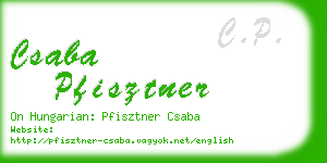 csaba pfisztner business card